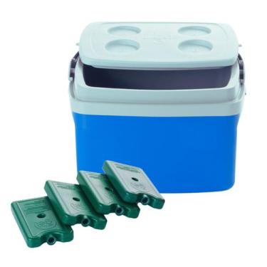 Imagem de Caixa Térmica Cooler 12 Litros Com 4 Placas Gelo Reutilizável 400 Ml T