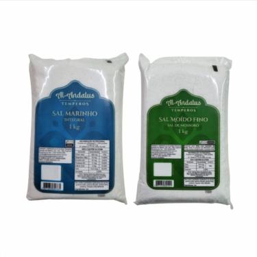 Imagem de Kit 2 Sal de Mossoró Integral Al Andalus: Com Iodo, Sem Iodo