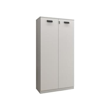 Imagem de Armário Para Escritório Alto 2 Portas Com Chave Multiuso - Platina