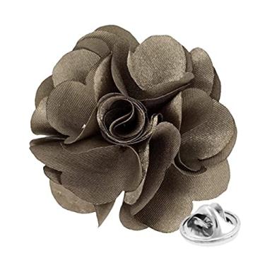Imagem de Vittorio Vico Broche masculino formal de lapela de flor sólida: alfinetes de acessórios de terno de flor para terno ou smoking, 2.5" (6.36CM), Poliéster, não aplicável