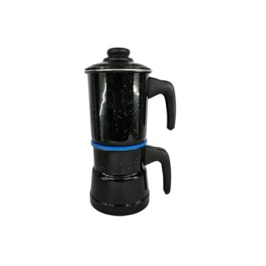 Imagem de Cafeteira Alumínio Mini 400ml Tipo Italiana na cor preta.