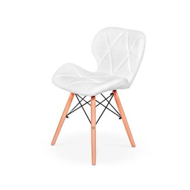 Imagem de Cadeira de Jantar Charles Eames Eiffel Slim Estofada Branca