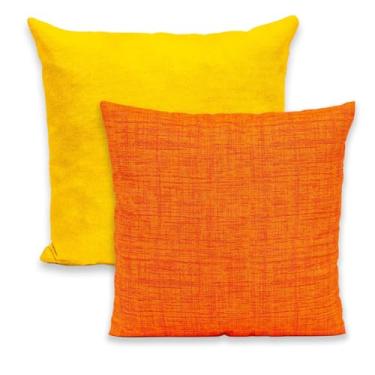 Imagem de Kit 2 Capas P/Almofadas Gorgurinho Com Zíper 40x40 Borboletas e Romero Brito (Amarelo Laranja)