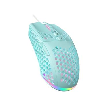Imagem de SOLAKAKA Mouse para jogos SM900 verde com fio com concha de favo de mel, 12800 DPI, 7 botões programáveis, ratos leves para jogos, mouse ergonômico de computador para Windows/PC/Mac/Laptop Gamer