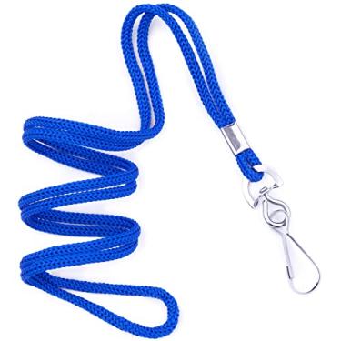 Imagem de Cordões Mata1 (azul), cordões econômicos para identidade, cordões para cartões de visita, redondo de 91 cm com gancho giratório, Azul, 250