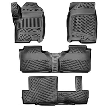 Imagem de Croc Liner Tapetes dianteiros e traseiros para todos os climas, ajuste personalizado, forro compatível com GMC Yukon XL / Yukon Denali XL (assentos de banco/8 assentos) / 2021-2023
