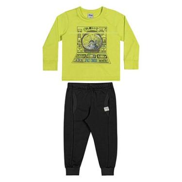 Imagem de Conjunto Infantil Longo Elian Camiseta Space Control e Calça Moletom Básica Menino-Masculino