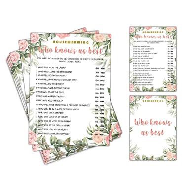 Imagem de Jogo de festa de inauguração de casa, Who Knows Us Best, Ideias de festa de celebração de casa nova floral, novo proprietário/primeira casa/apartamento/decorações de festa em casa - pacote com 30