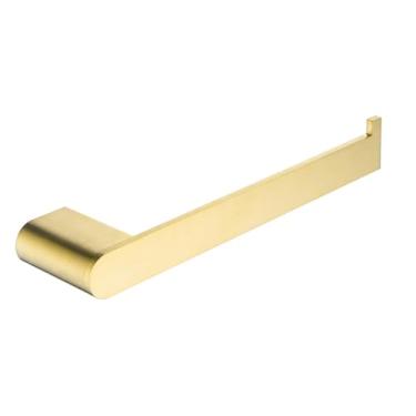 Imagem de Ouro escovado de aço inoxidável fixado na parede barra toalha mão suporte papel higiênico robe toalha ganchos acessórios do banheiro kit, anel toalha