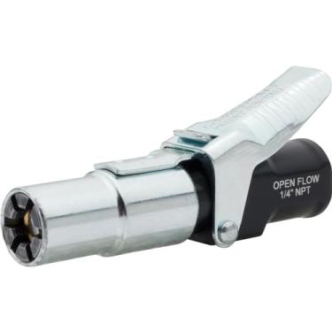 Imagem de LockNFlate® Mandril de ar com trava – seis garras de aço travam em qualquer válvula de pneu – não vaza ou solta – Classificação para 150 PSI – Fluxo aberto