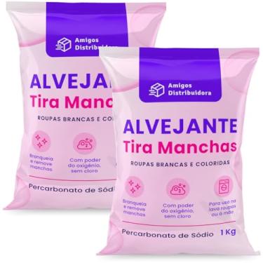Imagem de Alvejante sem Cloro 2kg Roupas Brancas e Coloridas Percarbonato de sódio