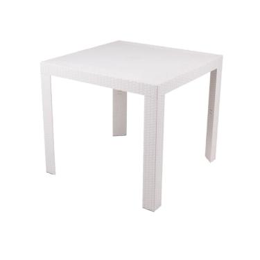 Imagem de Mesa de Jantar Quadrada Ibiza 80 cm (largura) em Polipropileno Fendi com Tramas Simulando Rattan
