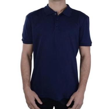 Imagem de Camisa Polo Masculina Lado Avesso Algodão Pima Azul - LH16-Masculino