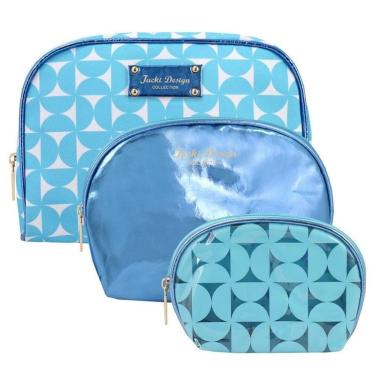 Imagem de Kit De Necessaire Com 3 Pçs Glitz Jacki Design Azul
