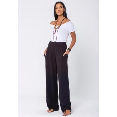 Imagem de Calça Pantalona Malha com Bolso Preta - P-Veste do 38 ao 40-Feminino