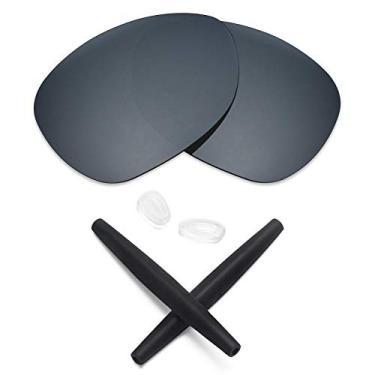 Imagem de Lentes de reposição e kits de borracha Mryok para óculos de sol Oakley Crosshair 2012, Black Ir Polarized Lenses & Black Rubber Kits, One Size