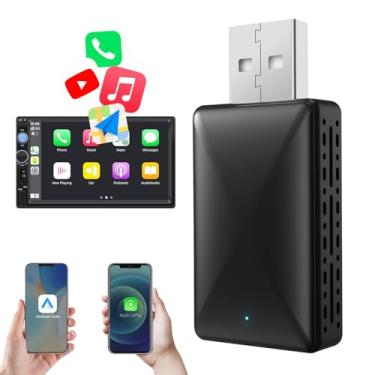 Imagem de Adaptador CarPlay 2 em 1 e adaptador automotivo para Android - Dongle sem fio Plug & Play rápido e fácil para compatibilidade com Carplay USB A/USB C, conexão rápida, atualização