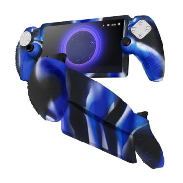 Imagem de TNP Capa protetora de silicone para Playstation Portal Remote Player - Capa de pele azul camuflada para portal PS5 - Absorção de choque, anti-impressões digitais, resistente a arranhões, capa
