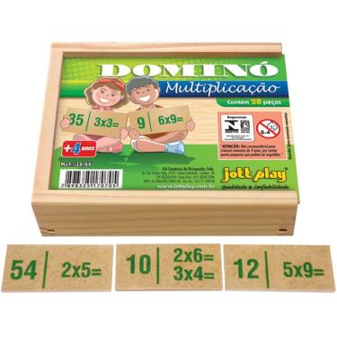 Imagem de Dominó de Multiplicação - Jogo de Madeira 28 Peças