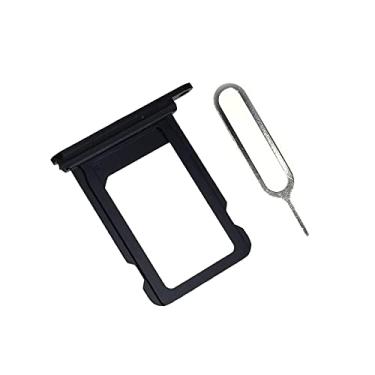 Imagem de Adaptador de compartimento para bandeja de cartão SIM HYY (preto) + pino de ejeção de substituição para i-Phone 12 Mini