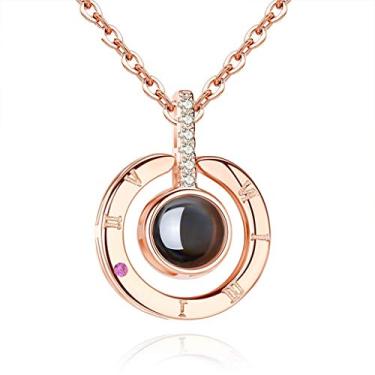Imagem de Gargantilha Colar Elegante Elegante Colar De Corrente Bonito Para Mulheres Eu Te Amo Em 100 Idiomas