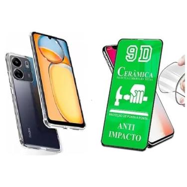 Imagem de Kit Capa Capinha Case Anti Impacto e Película Ceramica 9D Compatível Xiaomi Redmi 13C