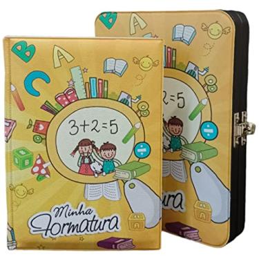 Imagem de Álbum Maleta Formatura Infantil Amarelo Abc 100 Fotos 15x21