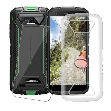 Imagem de AQGGIIXY Capa para Doogee S41T (5,5 polegadas) com protetor de tela de vidro temperado, [com suporte de anel de dedo de rotação de 360 graus] Capa de telefone TPU antiarranhões fina e macia para