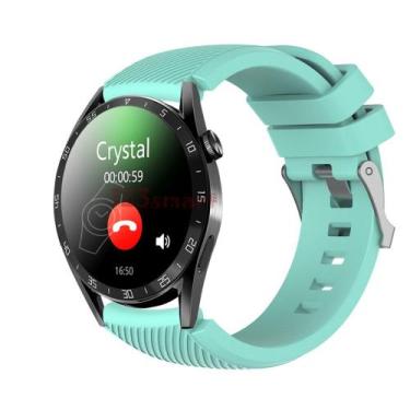 Imagem de Pulseira de Silicone para Smartwatch GT3 46mm - 123Smart, Azul Bebê