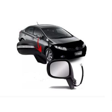 Imagem de Retrovisor New Civic 2012 2013 2014 2015 2016 Elétrico Com Pisca Esque