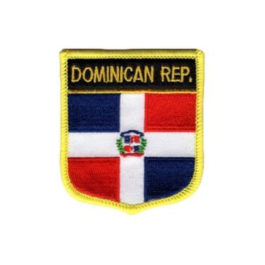 Imagem de Generic Ruoming 1 peça de adesivo tipo escudo bandeira da República Dominicana aplique de ferro ou costurado em bordado tático militar nacional da República Dominicana (República Dominicana)