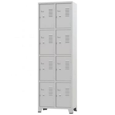 Imagem de Roupeiro de Aço 8 Portas Cinza 1,96 X 0,93 X 0,36 - ULTRA Móveis