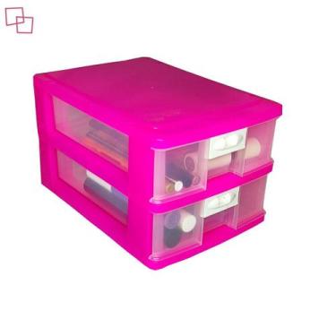 Imagem de Porta Gaveteiro Organizador de Mesa 2 gavetas com trava Multiuso Compa