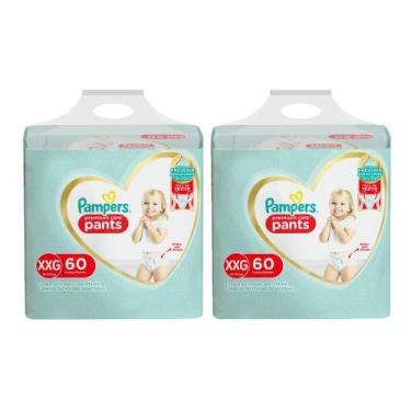 Imagem de Kit 2 Fralda Infantil Pampers Premium Care Pants Tamanho XXG com 60 Un