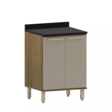 Imagem de Balcão 2 Portas 60cm Isis Luciane, Avela Pf/Mocca UV