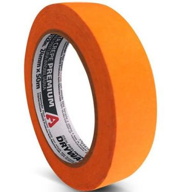 Imagem de Fita Crepe Laranja Pintura Imobiliaria Parede 24MM X 50M Adere