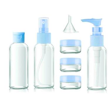 Imagem de Kit De Frascos Para Viagem 6 Peças Creme Cosméticos Viagem - CenterCoi