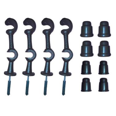 Imagem de Kit 4 Suporte Varão Duplo Cortina Ponteira 19-28Mm Imbuia - Moreti