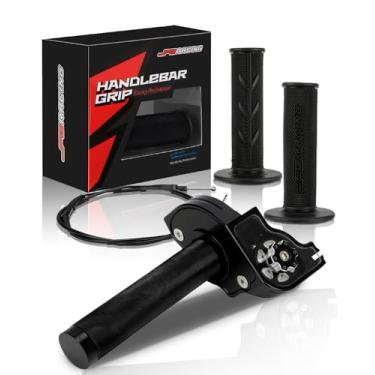 Imagem de JFG RACING Conjunto de tubo de aceleração visual Dirt Bike + cabo + alças de 22 mm 7/20.3 cm Universal Twist Throttle para a maioria das motocicletas Pit Bike Mini Bike ATV Scooter, preto