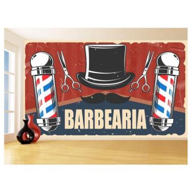 Imagem de Papel De Parede 3D Barbearia Barber Shop Logo 3,5M Brb37 - Você Decora