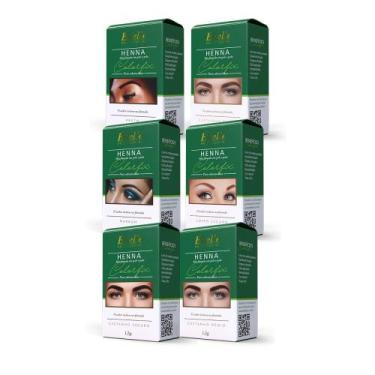Imagem de Henna para Sobrancelha Ebelle Profissional Vegano Cores 3g, Castanho C