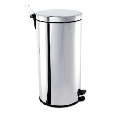 Imagem de Lixeira Com Pedal e Balde Inox 30 Litros Brinox - BRINOX RS, Prata