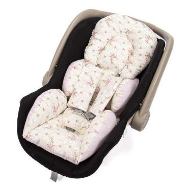Imagem de Capa colchão para Bebê Conforto fofinho - Dolce Affetto, floral rosa