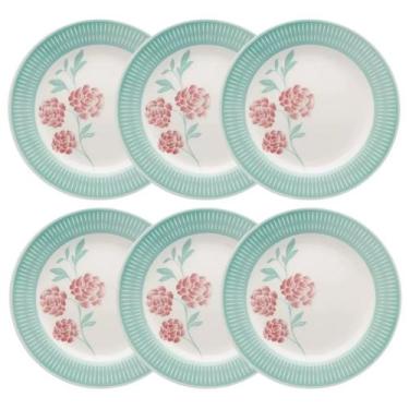 Imagem de Prato Raso de Cerâmica 24cm Estampa Donna Bloom 6 Unidades - Biona 102