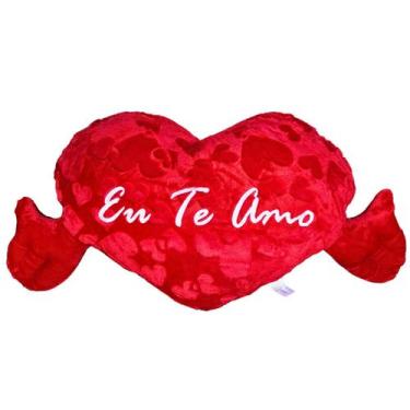 Imagem de Pelúcia Coração Com Mãos Eu Te Amo Almofada Grande Namorados - Fizzy