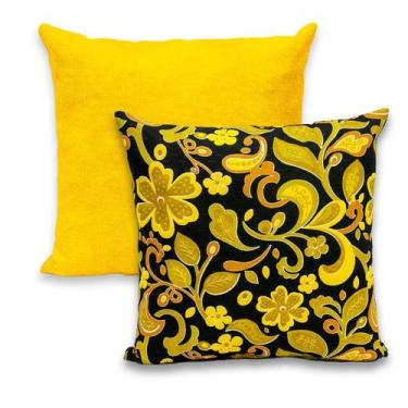 Imagem de Kit 2 Capas de Almofada 40x40cm Zíper Gorgurinho Lisa e Estampada - BE