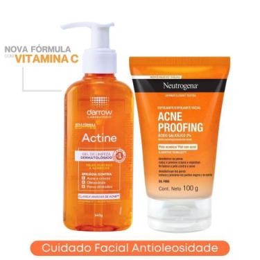 Imagem de Kit Sabonete Gel de Limpeza Facial 140g Actine com Vitamina C + Esfoli