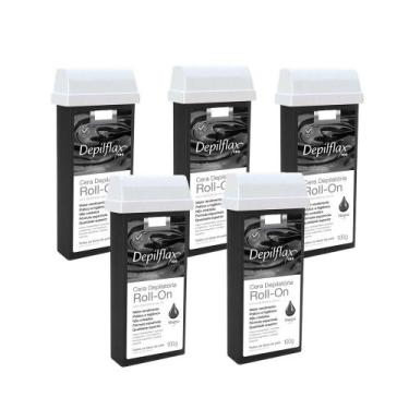 Imagem de Kit 5 Refil Ceras para Depilação Roll On Quente Negra Depilatória 100g