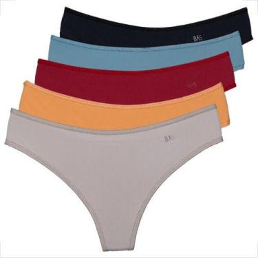 Imagem de Kit 5 Tangas Conforto Fio Duplo Feminina Elegante Atacado - Básica Lin