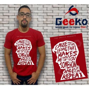 Imagem de Camiseta Arctic Monkeys Indie Alternativo Rock Geeko, Vermelho símbolo